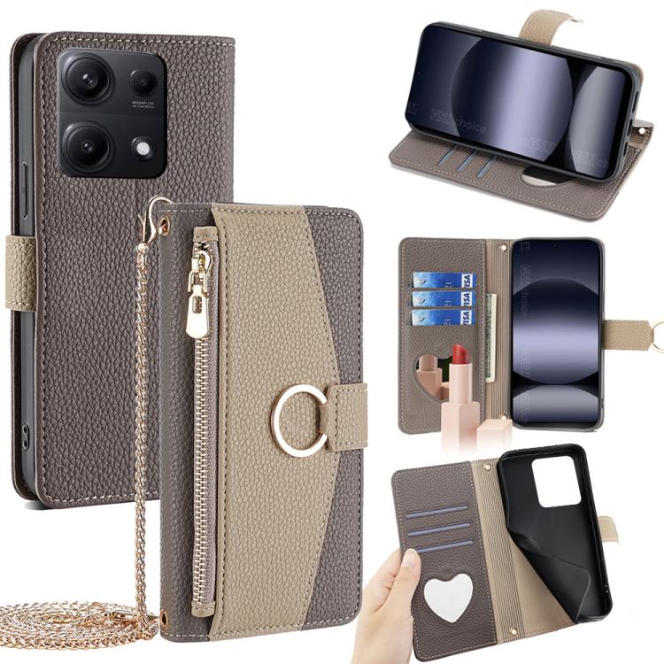 Crossbody Litchi Texture Leather Phone Case, For Redmi Note 14S 4G, For Redmi Note 14 4G 164.84mm, For Redmi Turbo 4 / Xiaomi Poco X7 Pro 5G, For Redmi Note 14 Pro 4G, For Redmi Note 14 4G 163.25mm, For Redmi 13 4G