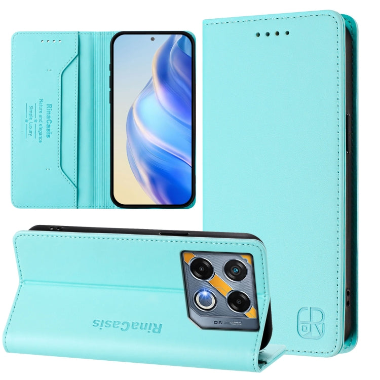 RC01 Dual-Folded Magnetic Suction RFID Leather Phone Case, For Infinix Note 40 5G, For Infinix GT 20 Pro 5G, For Infinix Note 40 Pro 4G / 5G, For Infinix Note 40 4G, For Infinix Hot 40 4G / Hot 40 Play, For Infinix Zero 30 4G