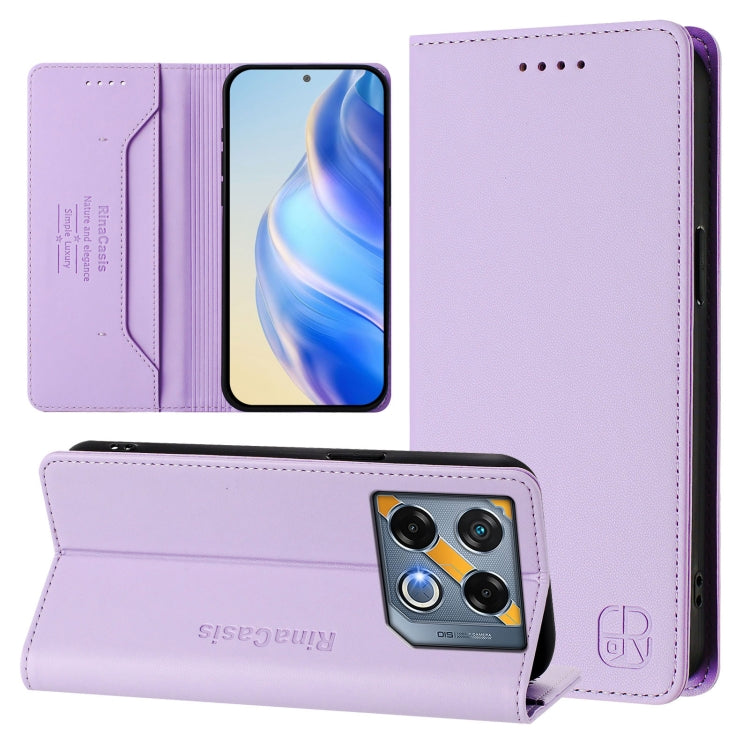 RC01 Dual-Folded Magnetic Suction RFID Leather Phone Case, For Infinix Note 40 5G, For Infinix GT 20 Pro 5G, For Infinix Note 40 Pro 4G / 5G, For Infinix Note 40 4G, For Infinix Hot 40 4G / Hot 40 Play, For Infinix Zero 30 4G
