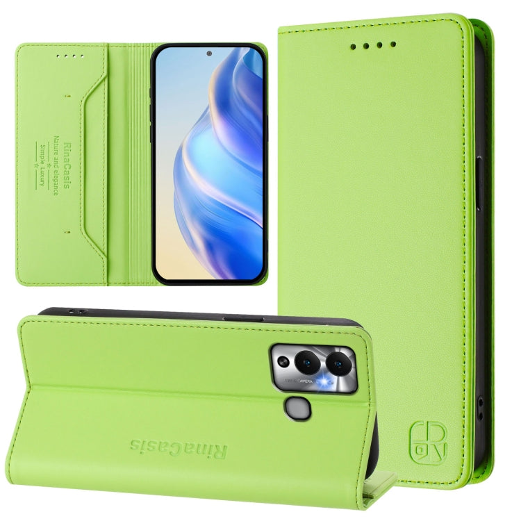 RC01 Dual-Folded Magnetic Suction RFID Leather Phone Case, For Infinix Note 12 Pro 5G, For Infinix Hot 12 Play, For Infinix Hot 10T / Hot 10S X689, For Infinix Hot 10i