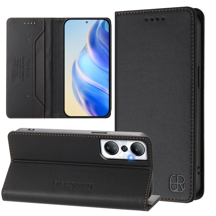 RC01 Dual-Folded Magnetic Suction RFID Leather Phone Case, For Infinix Zero 5G 2023, For Infinix Hot 20 Play, For Infinix Hot 20 4G, For Infinix Zero 20, For Infinix Note 12 4G / 12 Pro 4G, For Infinix Smart 6 / 6 Plus / 6 HD