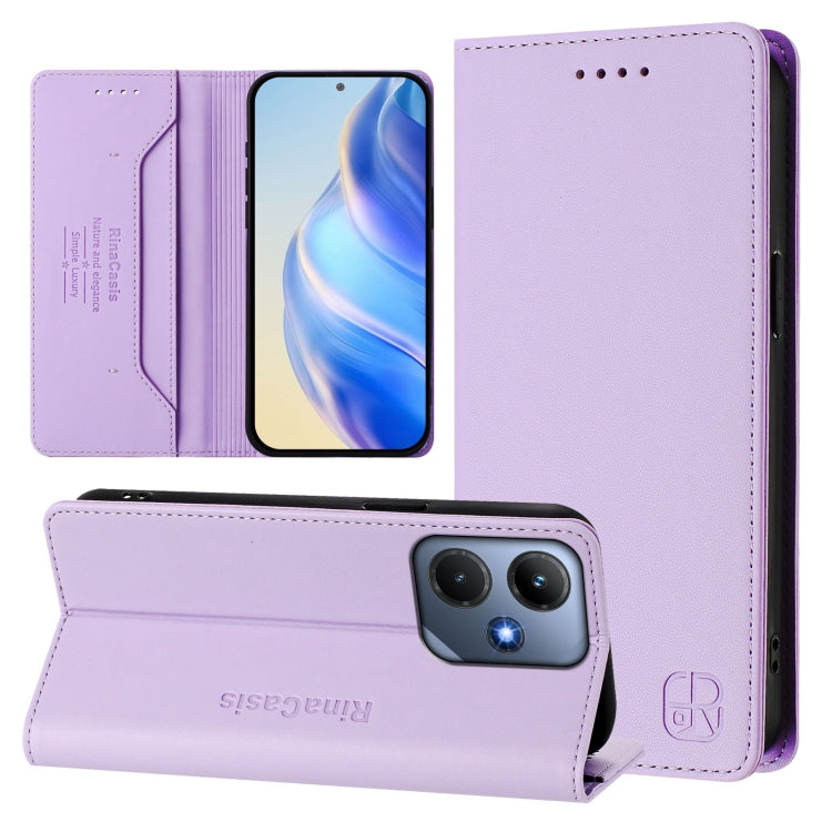 RC01 Dual-Folded Magnetic Suction RFID Leather Phone Case, For Infinix Note 30 VIP, For Infinix Hot 30i / X669, For Infinix Hot 30 4G, For Infinix Hot 20S / Hot 20 Pro, For Infinix Hot 20 5G, For Infinix Hot 12i / Hot 20i