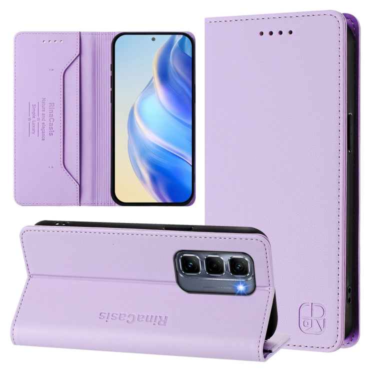 RC01 Dual-Folded Magnetic Suction RFID Leather Phone Case, For Infinix Hot 50i 5G / Smart 9 4G, For Infinix Hot 50 Pro+ 4G, For Infinix Hot 50 4G, For Infinix Hot 50 5G, For Infinix Zero 40 4G / 5G, For Infinix Note 40X 5G