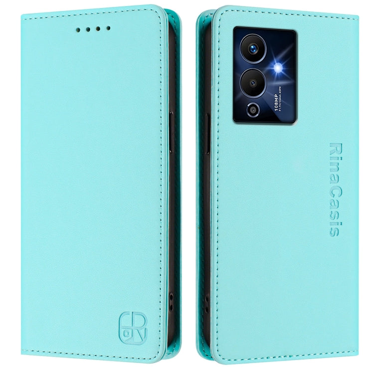 RC01 Dual-Folded Magnetic Suction RFID Leather Phone Case, For Infinix Note 12 Pro 5G, For Infinix Hot 12 Play, For Infinix Hot 10T / Hot 10S X689, For Infinix Hot 10i