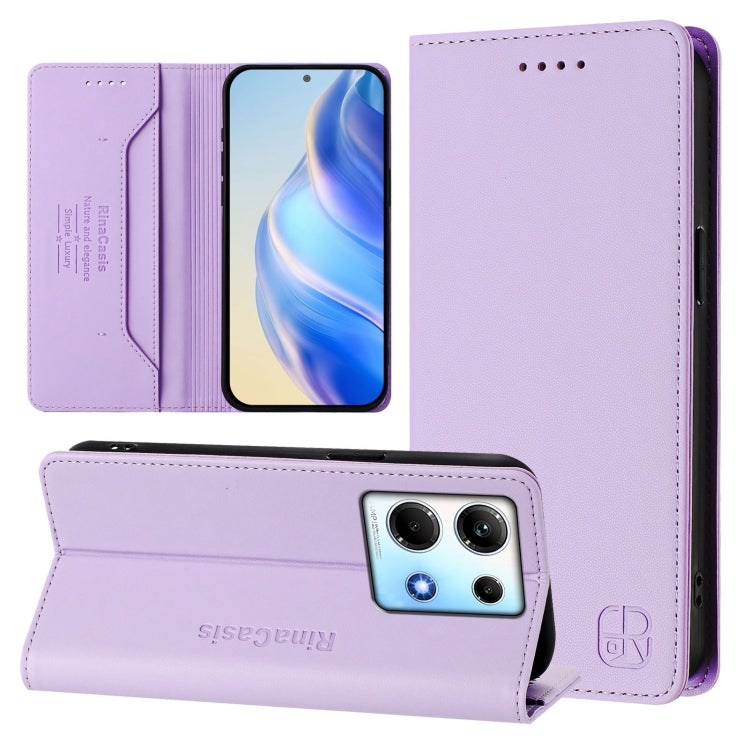 RC01 Dual-Folded Magnetic Suction RFID Leather Phone Case, For Infinix Zero 30 5G, For Infinix Hot 30 5G, For Infinix Hot 30 Play 4G / NFC 4G, For Infinix Smart 7 India / 7 Plus, For Infinix Note 30 4G / 5G, For Infinix Note 30 Pro 4G
