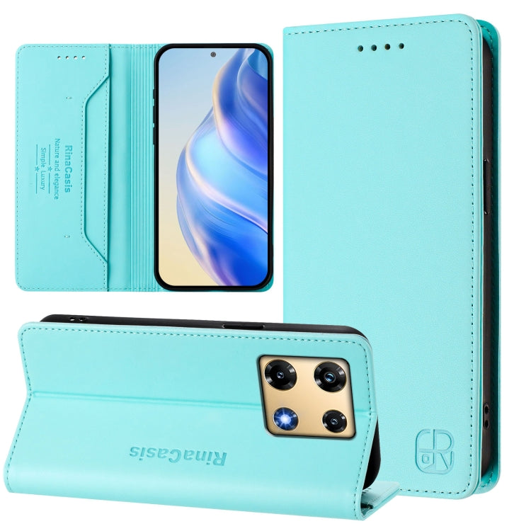 RC01 Dual-Folded Magnetic Suction RFID Leather Phone Case, For Infinix Zero 30 5G, For Infinix Hot 30 5G, For Infinix Hot 30 Play 4G / NFC 4G, For Infinix Smart 7 India / 7 Plus, For Infinix Note 30 4G / 5G, For Infinix Note 30 Pro 4G