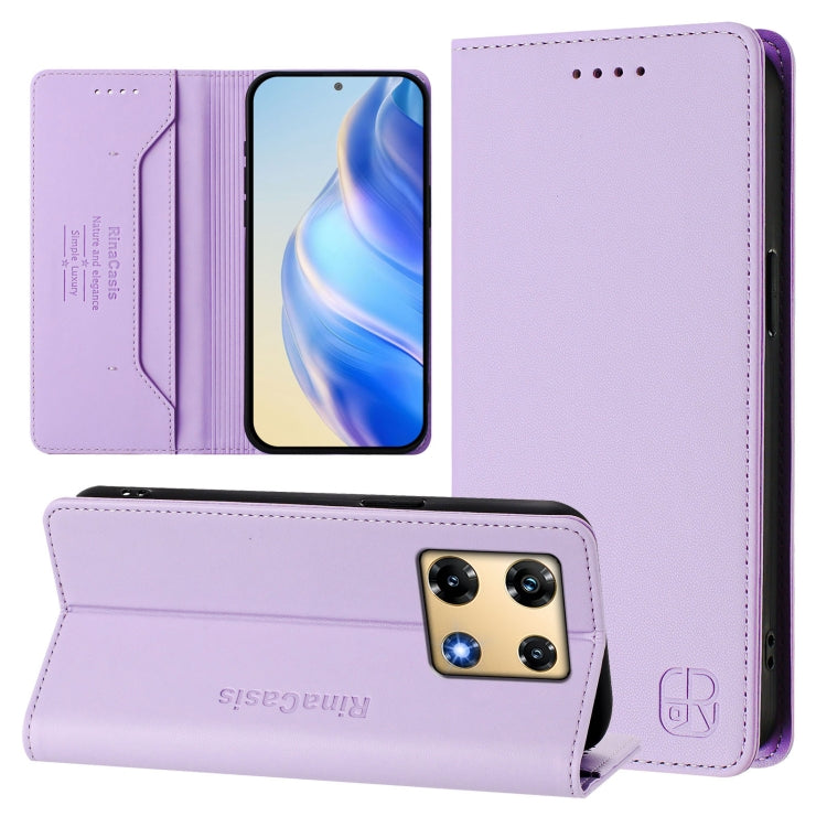 RC01 Dual-Folded Magnetic Suction RFID Leather Phone Case, For Infinix Zero 30 5G, For Infinix Hot 30 5G, For Infinix Hot 30 Play 4G / NFC 4G, For Infinix Smart 7 India / 7 Plus, For Infinix Note 30 4G / 5G, For Infinix Note 30 Pro 4G