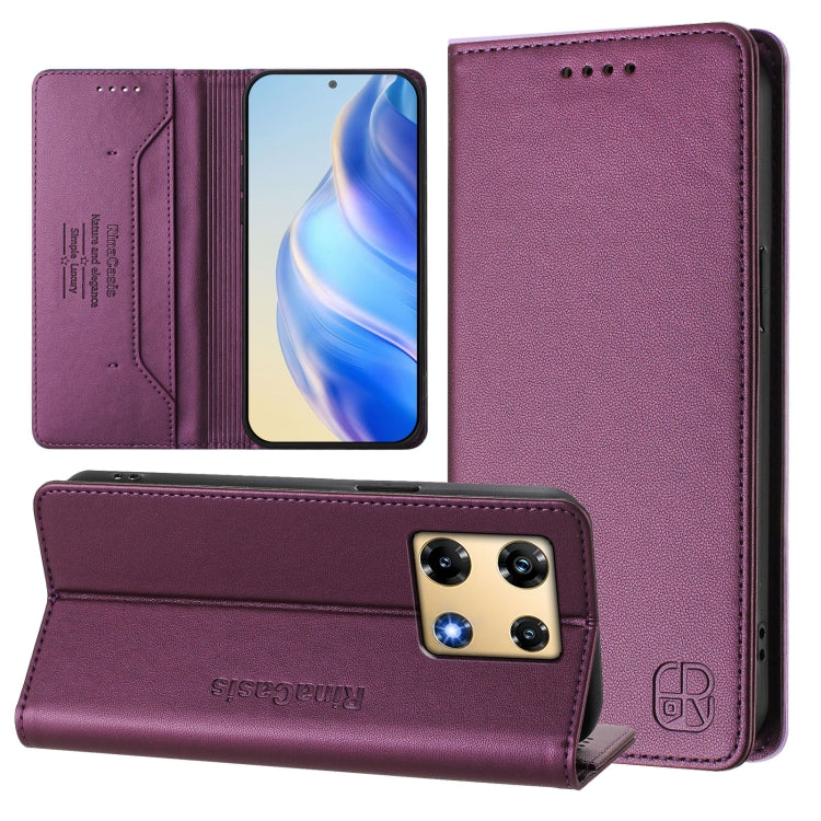RC01 Dual-Folded Magnetic Suction RFID Leather Phone Case, For Infinix Zero 30 5G, For Infinix Hot 30 5G, For Infinix Hot 30 Play 4G / NFC 4G, For Infinix Smart 7 India / 7 Plus, For Infinix Note 30 4G / 5G, For Infinix Note 30 Pro 4G
