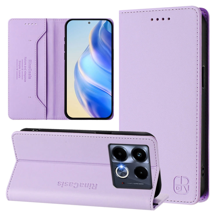 RC01 Dual-Folded Magnetic Suction RFID Leather Phone Case, For Infinix Note 40 5G, For Infinix GT 20 Pro 5G, For Infinix Note 40 Pro 4G / 5G, For Infinix Note 40 4G, For Infinix Hot 40 4G / Hot 40 Play, For Infinix Zero 30 4G