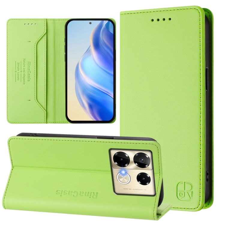 RC01 Dual-Folded Magnetic Suction RFID Leather Phone Case, For Infinix Note 40 5G, For Infinix GT 20 Pro 5G, For Infinix Note 40 Pro 4G / 5G, For Infinix Note 40 4G, For Infinix Hot 40 4G / Hot 40 Play, For Infinix Zero 30 4G