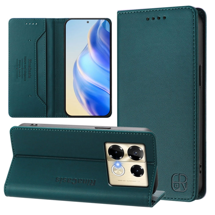 RC01 Dual-Folded Magnetic Suction RFID Leather Phone Case, For Infinix Note 40 5G, For Infinix GT 20 Pro 5G, For Infinix Note 40 Pro 4G / 5G, For Infinix Note 40 4G, For Infinix Hot 40 4G / Hot 40 Play, For Infinix Zero 30 4G