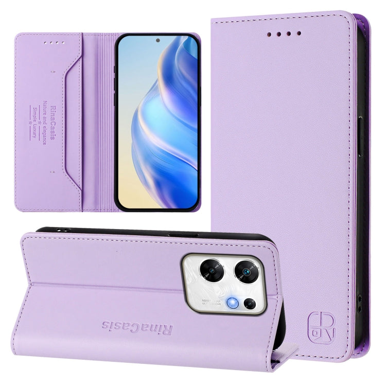 RC01 Dual-Folded Magnetic Suction RFID Leather Phone Case, For Infinix Note 40 5G, For Infinix GT 20 Pro 5G, For Infinix Note 40 Pro 4G / 5G, For Infinix Note 40 4G, For Infinix Hot 40 4G / Hot 40 Play, For Infinix Zero 30 4G