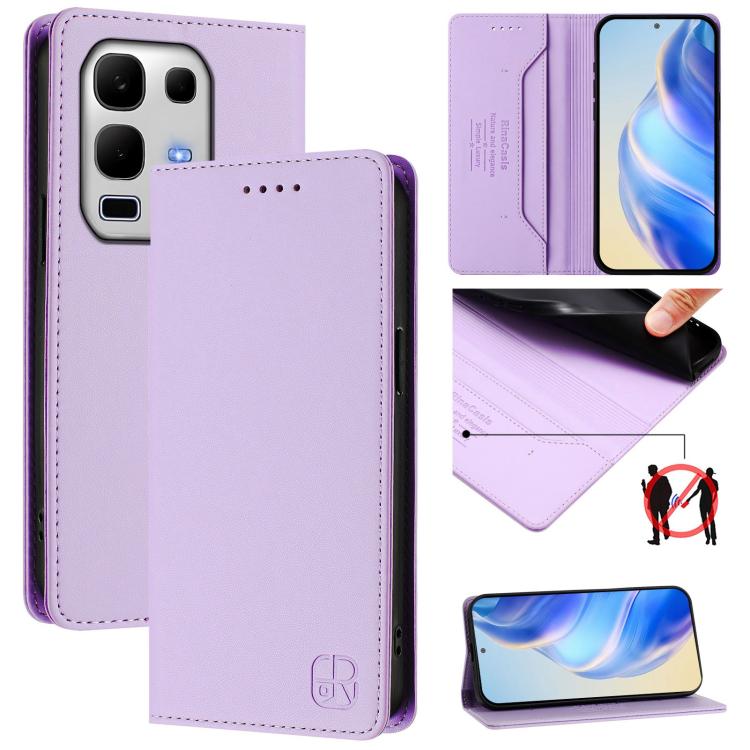 RC01 Dual-Folded Magnetic Suction RFID Leather Phone Case, For Infinix GT 50 Pro 5G, For Infinix Note Edge 5G, For Infinix Smart 20 4G, For Infinix Note 60 / 60 Pro, For Infinix Smart 10 Plus 4G, For Infinix Note 50s