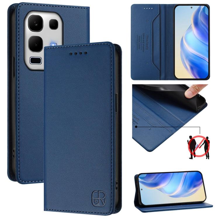 RC01 Dual-Folded Magnetic Suction RFID Leather Phone Case, For Infinix GT 50 Pro 5G, For Infinix Note Edge 5G, For Infinix Smart 20 4G, For Infinix Note 60 / 60 Pro, For Infinix Smart 10 Plus 4G, For Infinix Note 50s