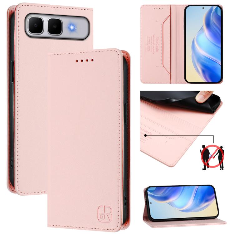 RC01 Dual-Folded Magnetic Suction RFID Leather Phone Case, For Infinix GT 50 Pro 5G, For Infinix Note Edge 5G, For Infinix Smart 20 4G, For Infinix Note 60 / 60 Pro, For Infinix Smart 10 Plus 4G, For Infinix Note 50s