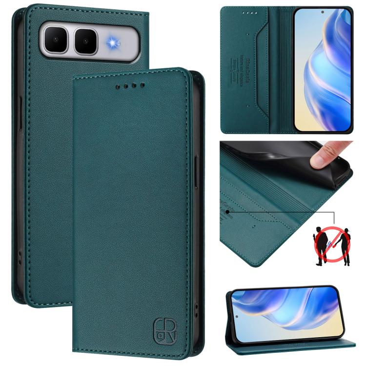 RC01 Dual-Folded Magnetic Suction RFID Leather Phone Case, For Infinix GT 50 Pro 5G, For Infinix Note Edge 5G, For Infinix Smart 20 4G, For Infinix Note 60 / 60 Pro, For Infinix Smart 10 Plus 4G, For Infinix Note 50s