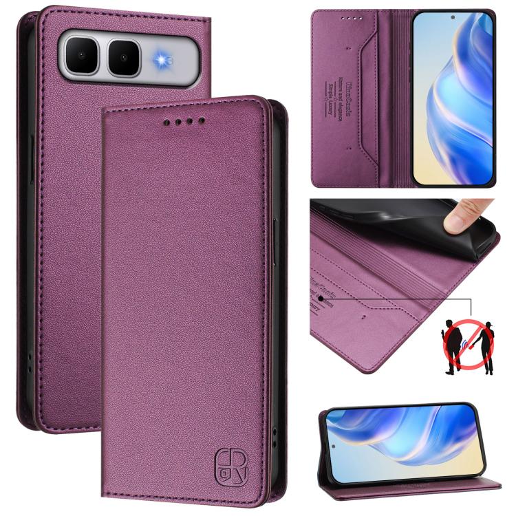 RC01 Dual-Folded Magnetic Suction RFID Leather Phone Case, For Infinix GT 50 Pro 5G, For Infinix Note Edge 5G, For Infinix Smart 20 4G, For Infinix Note 60 / 60 Pro, For Infinix Smart 10 Plus 4G, For Infinix Note 50s