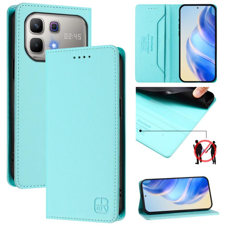RC01 Dual-Folded Magnetic Suction RFID Leather Phone Case, For Infinix GT 50 Pro 5G, For Infinix Note Edge 5G, For Infinix Smart 20 4G, For Infinix Note 60 / 60 Pro, For Infinix Smart 10 Plus 4G, For Infinix Note 50s