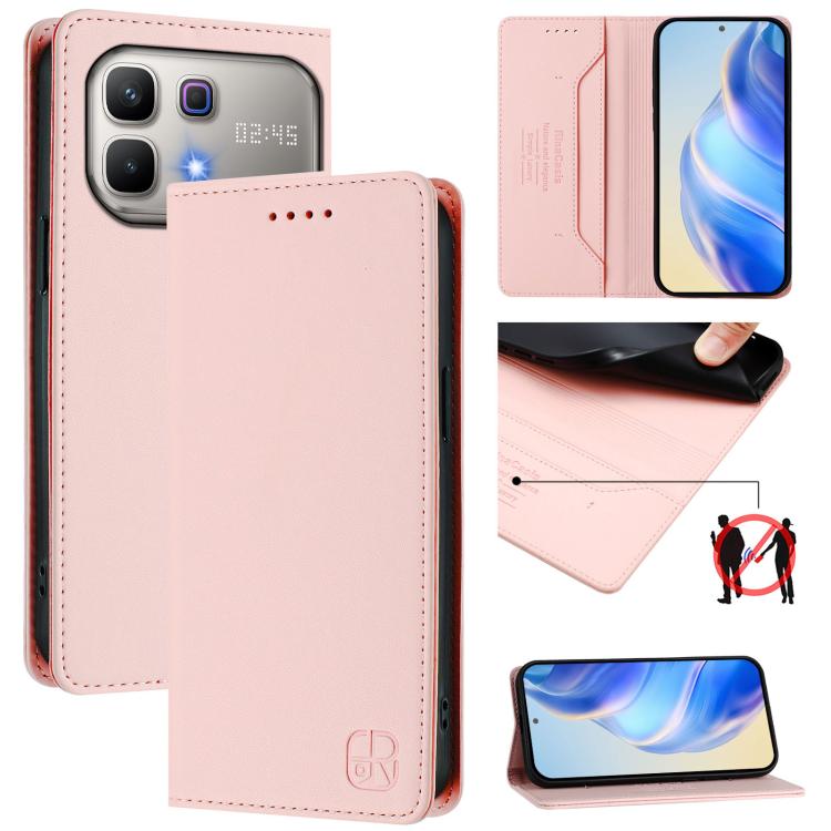 RC01 Dual-Folded Magnetic Suction RFID Leather Phone Case, For Infinix GT 50 Pro 5G, For Infinix Note Edge 5G, For Infinix Smart 20 4G, For Infinix Note 60 / 60 Pro, For Infinix Smart 10 Plus 4G, For Infinix Note 50s
