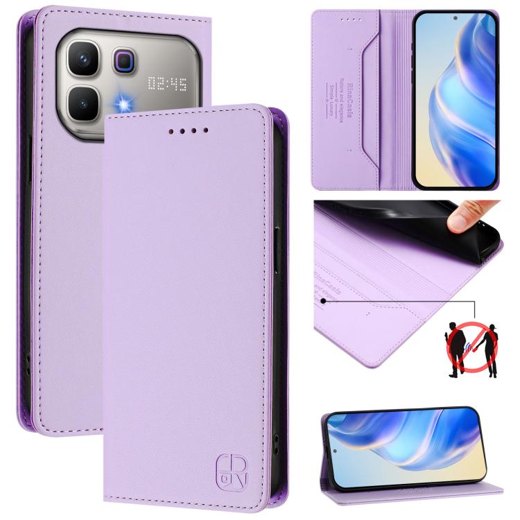 RC01 Dual-Folded Magnetic Suction RFID Leather Phone Case, For Infinix GT 50 Pro 5G, For Infinix Note Edge 5G, For Infinix Smart 20 4G, For Infinix Note 60 / 60 Pro, For Infinix Smart 10 Plus 4G, For Infinix Note 50s