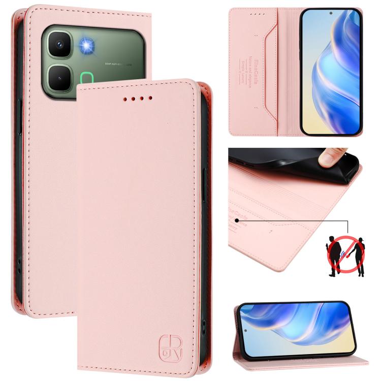 RC01 Dual-Folded Magnetic Suction RFID Leather Phone Case, For Infinix GT 50 Pro 5G, For Infinix Note Edge 5G, For Infinix Smart 20 4G, For Infinix Note 60 / 60 Pro, For Infinix Smart 10 Plus 4G, For Infinix Note 50s