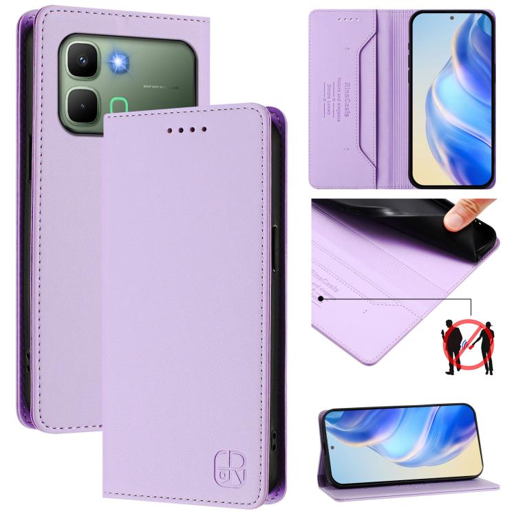 RC01 Dual-Folded Magnetic Suction RFID Leather Phone Case, For Infinix GT 50 Pro 5G, For Infinix Note Edge 5G, For Infinix Smart 20 4G, For Infinix Note 60 / 60 Pro, For Infinix Smart 10 Plus 4G, For Infinix Note 50s