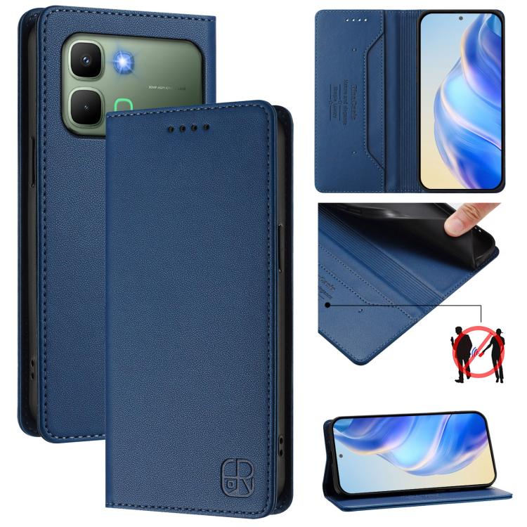 RC01 Dual-Folded Magnetic Suction RFID Leather Phone Case, For Infinix GT 50 Pro 5G, For Infinix Note Edge 5G, For Infinix Smart 20 4G, For Infinix Note 60 / 60 Pro, For Infinix Smart 10 Plus 4G, For Infinix Note 50s