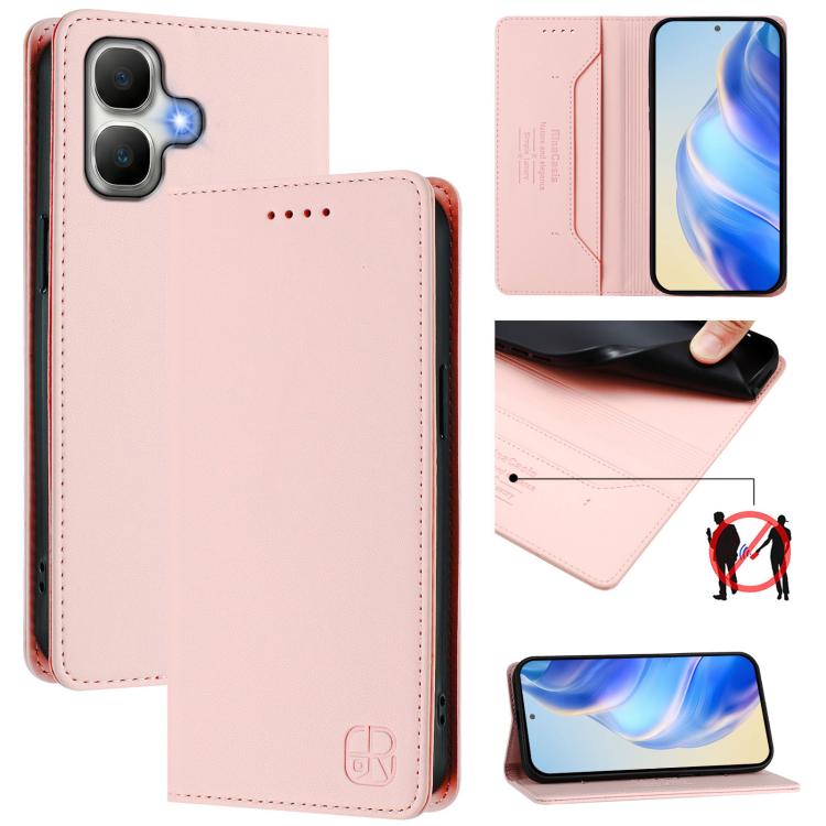 RC01 Dual-Folded Magnetic Suction RFID Leather Phone Case, For Infinix GT 50 Pro 5G, For Infinix Note Edge 5G, For Infinix Smart 20 4G, For Infinix Note 60 / 60 Pro, For Infinix Smart 10 Plus 4G, For Infinix Note 50s