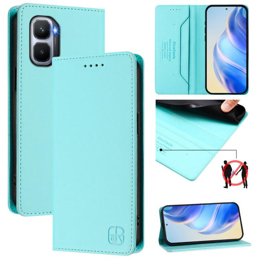 RC01 Dual-Folded Magnetic Suction RFID Leather Phone Case, For Infinix GT 50 Pro 5G, For Infinix Note Edge 5G, For Infinix Smart 20 4G, For Infinix Note 60 / 60 Pro, For Infinix Smart 10 Plus 4G, For Infinix Note 50s