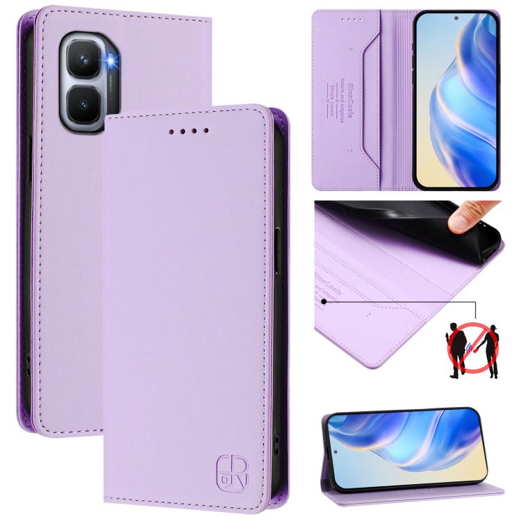 RC01 Dual-Folded Magnetic Suction RFID Leather Phone Case, For Infinix GT 50 Pro 5G, For Infinix Note Edge 5G, For Infinix Smart 20 4G, For Infinix Note 60 / 60 Pro, For Infinix Smart 10 Plus 4G, For Infinix Note 50s