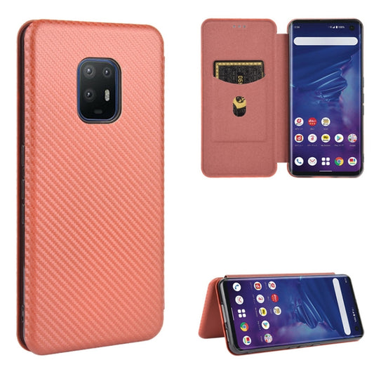 Carbon Fiber Texture Magnetic Horizontal Flip TPU + PC + PU Leather Case with Card Slot, For Fujitsu Arrows 5G (F-51A), For Fujitsu Arrows Be4 (F-41A), For Fujitsu Arrows RX (Arrows M05), For Fujitsu Arrows U / 801FJ / Arrows J, For Kyocera Basio 4 KYV...