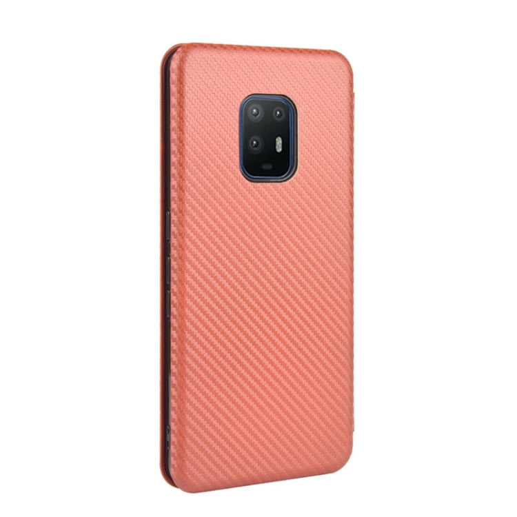 Carbon Fiber Texture Magnetic Horizontal Flip TPU + PC + PU Leather Case with Card Slot, For Fujitsu Arrows 5G (F-51A), For Fujitsu Arrows Be4 (F-41A), For Fujitsu Arrows RX (Arrows M05), For Fujitsu Arrows U / 801FJ / Arrows J, For Kyocera Basio 4 KYV...
