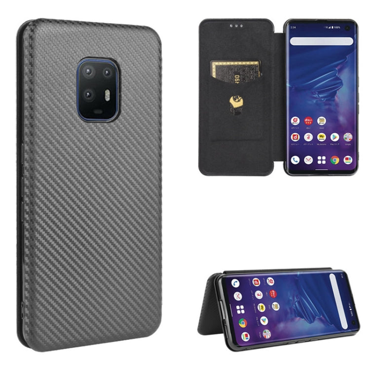 Carbon Fiber Texture Magnetic Horizontal Flip TPU + PC + PU Leather Case with Card Slot, For Fujitsu Arrows 5G (F-51A), For Fujitsu Arrows Be4 (F-41A), For Fujitsu Arrows RX (Arrows M05), For Fujitsu Arrows U / 801FJ / Arrows J, For Kyocera Basio 4 KYV...