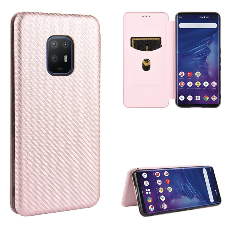 Carbon Fiber Texture Magnetic Horizontal Flip TPU + PC + PU Leather Case with Card Slot, For Fujitsu Arrows 5G (F-51A), For Fujitsu Arrows Be4 (F-41A), For Fujitsu Arrows RX (Arrows M05), For Fujitsu Arrows U / 801FJ / Arrows J, For Kyocera Basio 4 KYV...
