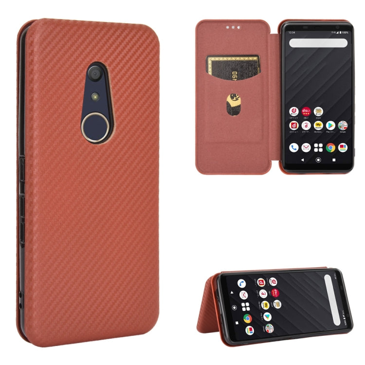 Carbon Fiber Texture Magnetic Horizontal Flip TPU + PC + PU Leather Case with Card Slot, For Fujitsu Arrows 5G (F-51A), For Fujitsu Arrows Be4 (F-41A), For Fujitsu Arrows RX (Arrows M05), For Fujitsu Arrows U / 801FJ / Arrows J, For Kyocera Basio 4 KYV...