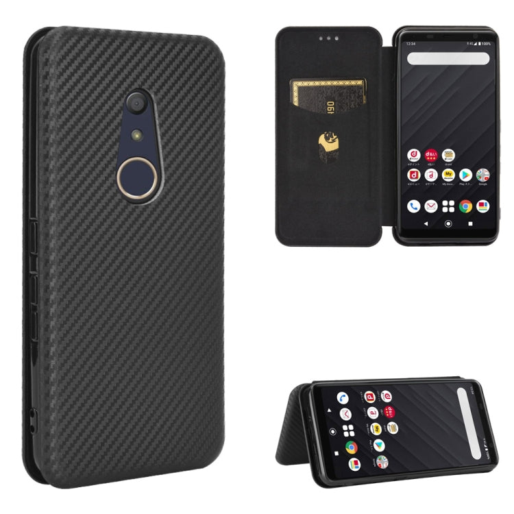 Carbon Fiber Texture Magnetic Horizontal Flip TPU + PC + PU Leather Case with Card Slot, For Fujitsu Arrows 5G (F-51A), For Fujitsu Arrows Be4 (F-41A), For Fujitsu Arrows RX (Arrows M05), For Fujitsu Arrows U / 801FJ / Arrows J, For Kyocera Basio 4 KYV...