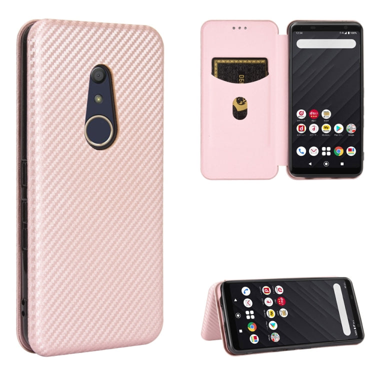 Carbon Fiber Texture Magnetic Horizontal Flip TPU + PC + PU Leather Case with Card Slot, For Fujitsu Arrows 5G (F-51A), For Fujitsu Arrows Be4 (F-41A), For Fujitsu Arrows RX (Arrows M05), For Fujitsu Arrows U / 801FJ / Arrows J, For Kyocera Basio 4 KYV...