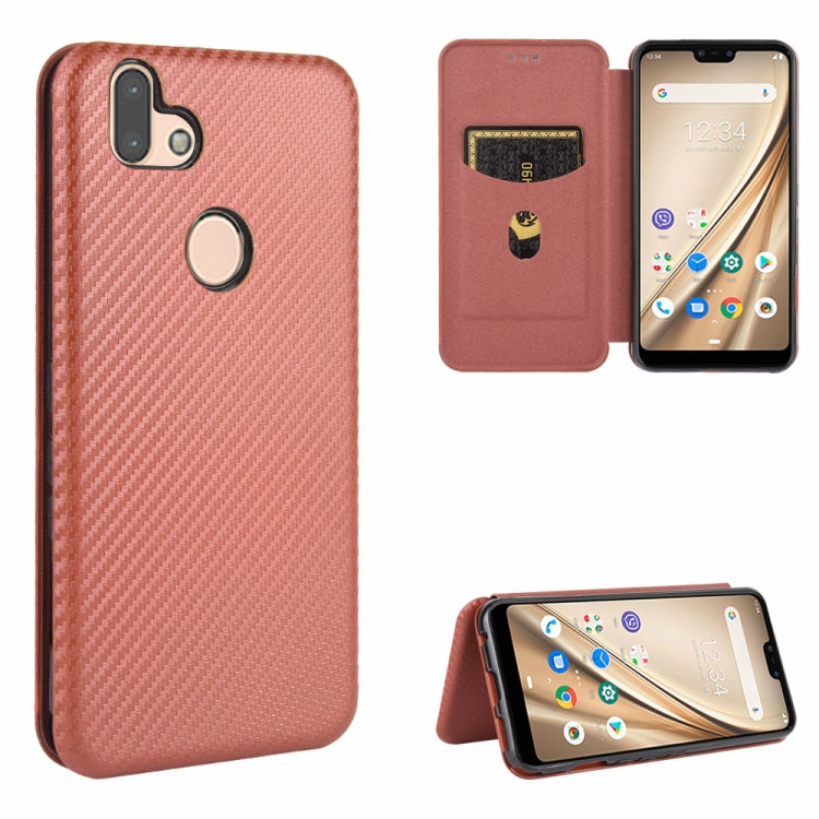 Carbon Fiber Texture Magnetic Horizontal Flip TPU + PC + PU Leather Case with Card Slot, For Fujitsu Arrows 5G (F-51A), For Fujitsu Arrows Be4 (F-41A), For Fujitsu Arrows RX (Arrows M05), For Fujitsu Arrows U / 801FJ / Arrows J, For Kyocera Basio 4 KYV...