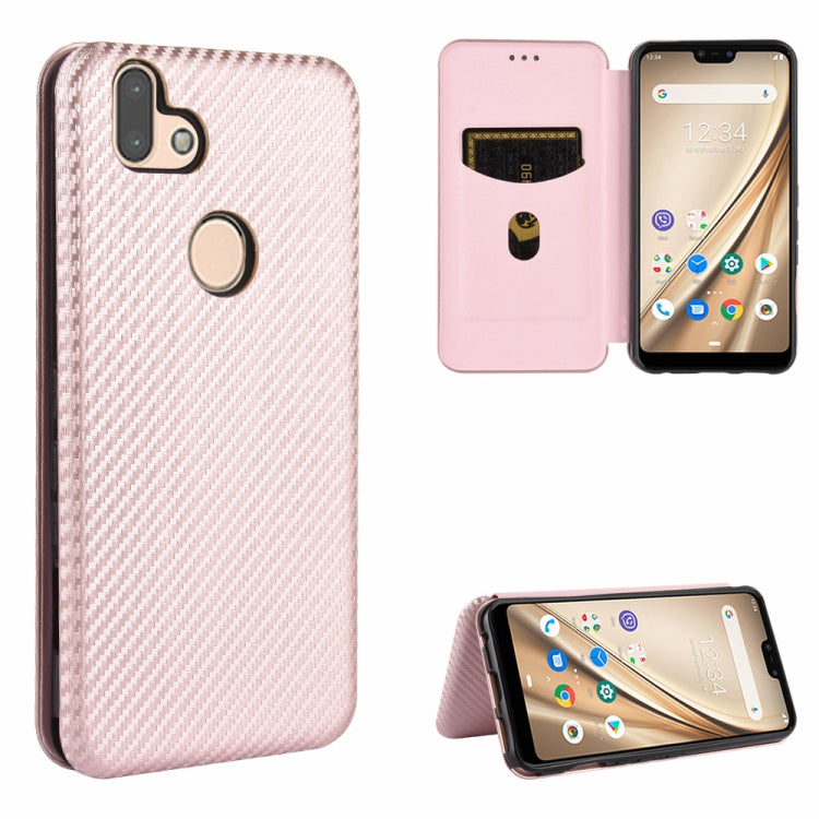Carbon Fiber Texture Magnetic Horizontal Flip TPU + PC + PU Leather Case with Card Slot, For Fujitsu Arrows 5G (F-51A), For Fujitsu Arrows Be4 (F-41A), For Fujitsu Arrows RX (Arrows M05), For Fujitsu Arrows U / 801FJ / Arrows J, For Kyocera Basio 4 KYV...