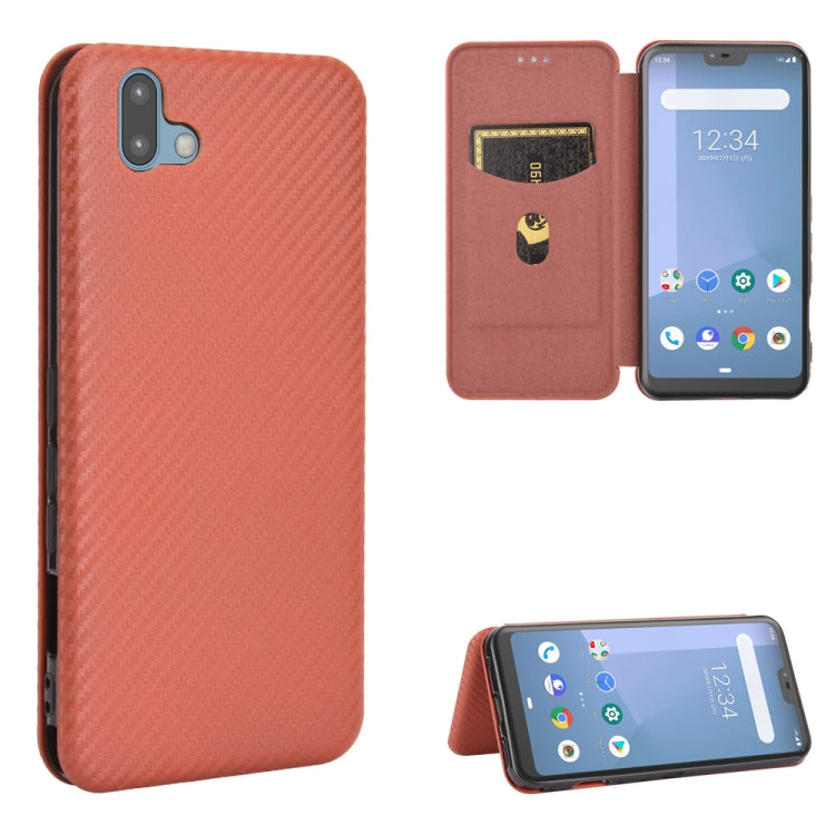 Carbon Fiber Texture Magnetic Horizontal Flip TPU + PC + PU Leather Case with Card Slot, For Fujitsu Arrows 5G (F-51A), For Fujitsu Arrows Be4 (F-41A), For Fujitsu Arrows RX (Arrows M05), For Fujitsu Arrows U / 801FJ / Arrows J, For Kyocera Basio 4 KYV...