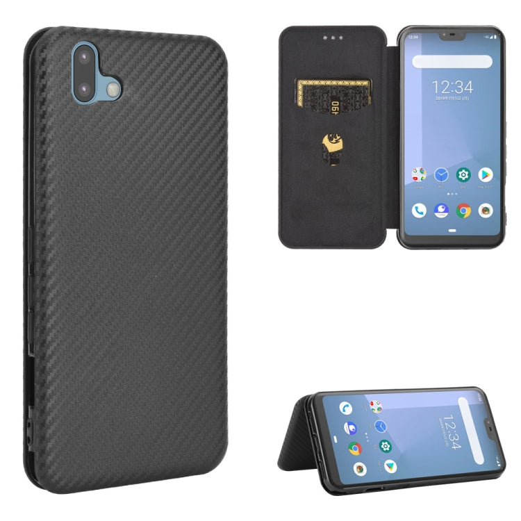 Carbon Fiber Texture Magnetic Horizontal Flip TPU + PC + PU Leather Case with Card Slot, For Fujitsu Arrows 5G (F-51A), For Fujitsu Arrows Be4 (F-41A), For Fujitsu Arrows RX (Arrows M05), For Fujitsu Arrows U / 801FJ / Arrows J, For Kyocera Basio 4 KYV...