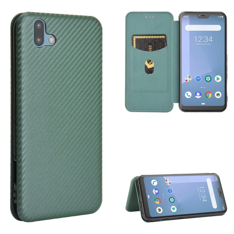 Carbon Fiber Texture Magnetic Horizontal Flip TPU + PC + PU Leather Case with Card Slot, For Fujitsu Arrows 5G (F-51A), For Fujitsu Arrows Be4 (F-41A), For Fujitsu Arrows RX (Arrows M05), For Fujitsu Arrows U / 801FJ / Arrows J, For Kyocera Basio 4 KYV...