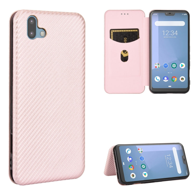 Carbon Fiber Texture Magnetic Horizontal Flip TPU + PC + PU Leather Case with Card Slot, For Fujitsu Arrows 5G (F-51A), For Fujitsu Arrows Be4 (F-41A), For Fujitsu Arrows RX (Arrows M05), For Fujitsu Arrows U / 801FJ / Arrows J, For Kyocera Basio 4 KYV...