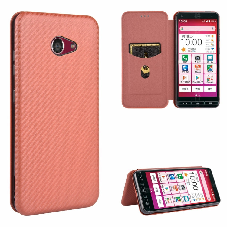 Carbon Fiber Texture Magnetic Horizontal Flip TPU + PC + PU Leather Case with Card Slot, For Fujitsu Arrows 5G (F-51A), For Fujitsu Arrows Be4 (F-41A), For Fujitsu Arrows RX (Arrows M05), For Fujitsu Arrows U / 801FJ / Arrows J, For Kyocera Basio 4 KYV...