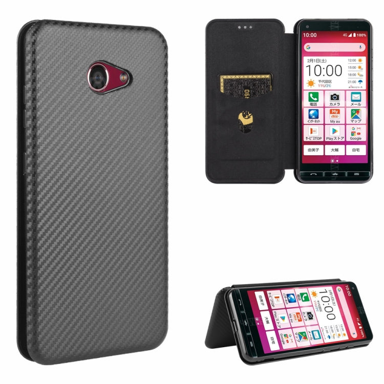 Carbon Fiber Texture Magnetic Horizontal Flip TPU + PC + PU Leather Case with Card Slot, For Fujitsu Arrows 5G (F-51A), For Fujitsu Arrows Be4 (F-41A), For Fujitsu Arrows RX (Arrows M05), For Fujitsu Arrows U / 801FJ / Arrows J, For Kyocera Basio 4 KYV...