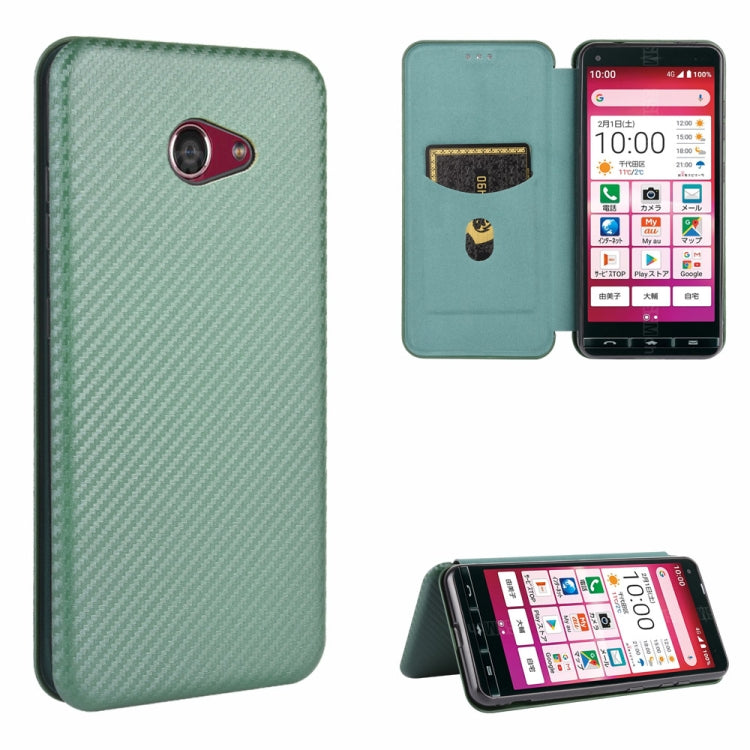 Carbon Fiber Texture Magnetic Horizontal Flip TPU + PC + PU Leather Case with Card Slot, For Fujitsu Arrows 5G (F-51A), For Fujitsu Arrows Be4 (F-41A), For Fujitsu Arrows RX (Arrows M05), For Fujitsu Arrows U / 801FJ / Arrows J, For Kyocera Basio 4 KYV...