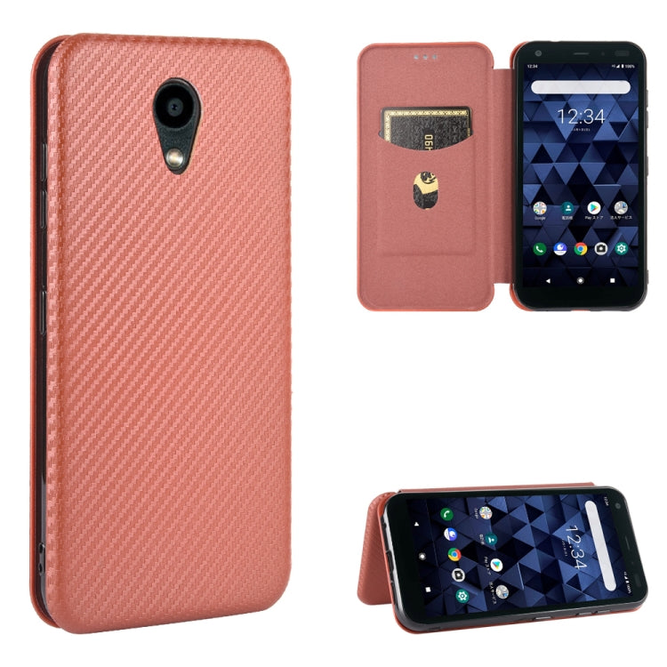 Carbon Fiber Texture Magnetic Horizontal Flip TPU + PC + PU Leather Case with Card Slot, For Fujitsu Arrows 5G (F-51A), For Fujitsu Arrows Be4 (F-41A), For Fujitsu Arrows RX (Arrows M05), For Fujitsu Arrows U / 801FJ / Arrows J, For Kyocera Basio 4 KYV...