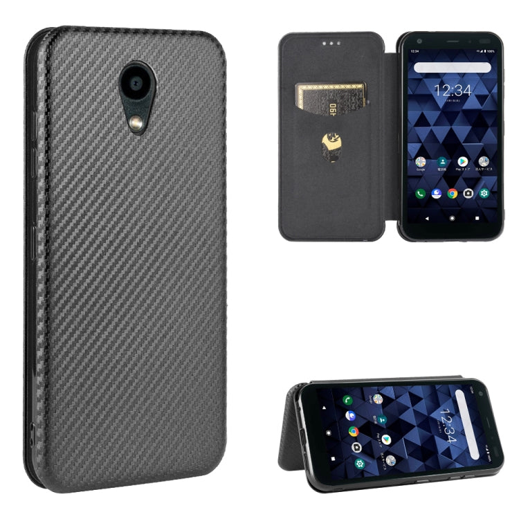 Carbon Fiber Texture Magnetic Horizontal Flip TPU + PC + PU Leather Case with Card Slot, For Fujitsu Arrows 5G (F-51A), For Fujitsu Arrows Be4 (F-41A), For Fujitsu Arrows RX (Arrows M05), For Fujitsu Arrows U / 801FJ / Arrows J, For Kyocera Basio 4 KYV...