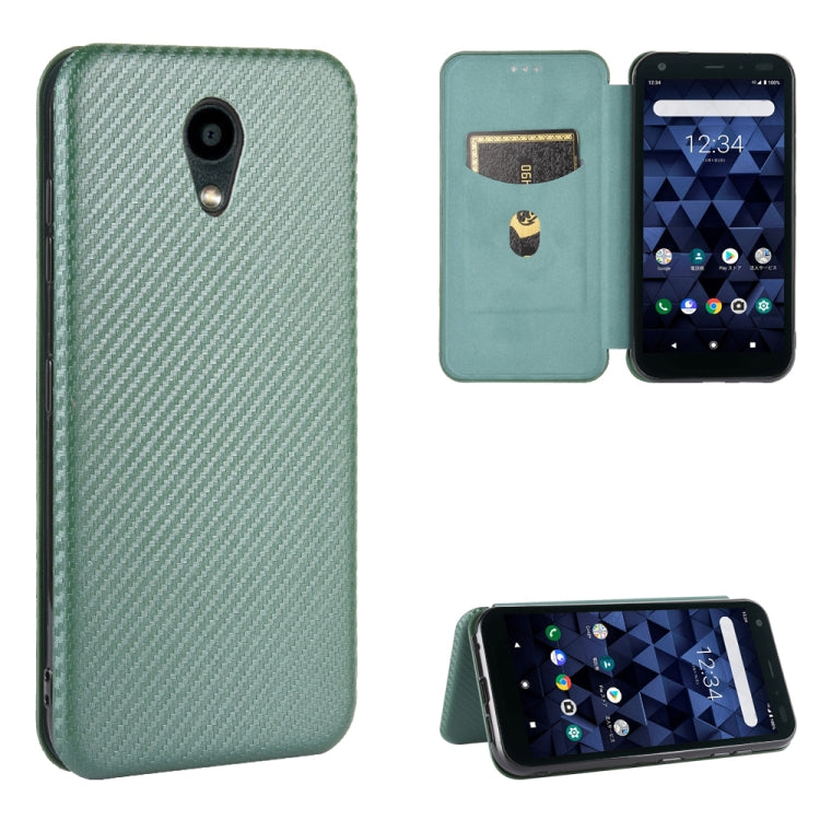 Carbon Fiber Texture Magnetic Horizontal Flip TPU + PC + PU Leather Case with Card Slot, For Fujitsu Arrows 5G (F-51A), For Fujitsu Arrows Be4 (F-41A), For Fujitsu Arrows RX (Arrows M05), For Fujitsu Arrows U / 801FJ / Arrows J, For Kyocera Basio 4 KYV...