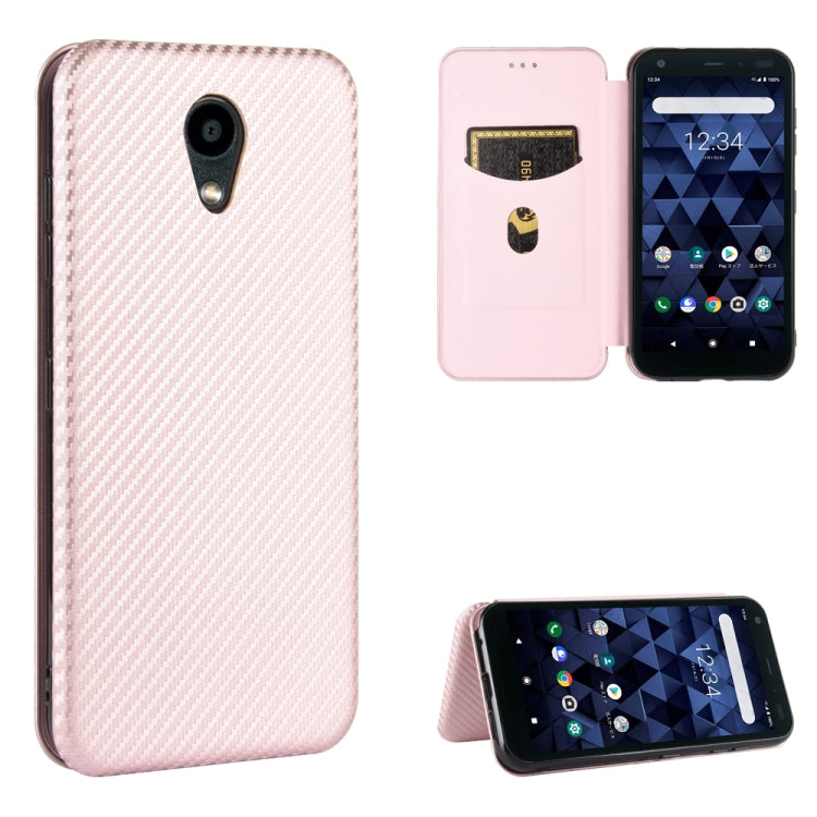 Carbon Fiber Texture Magnetic Horizontal Flip TPU + PC + PU Leather Case with Card Slot, For Fujitsu Arrows 5G (F-51A), For Fujitsu Arrows Be4 (F-41A), For Fujitsu Arrows RX (Arrows M05), For Fujitsu Arrows U / 801FJ / Arrows J, For Kyocera Basio 4 KYV...